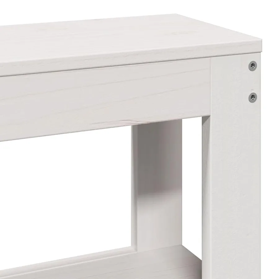 Cadre de lit sans matelas blanc 140x190 cm bois de pin massif - 10
