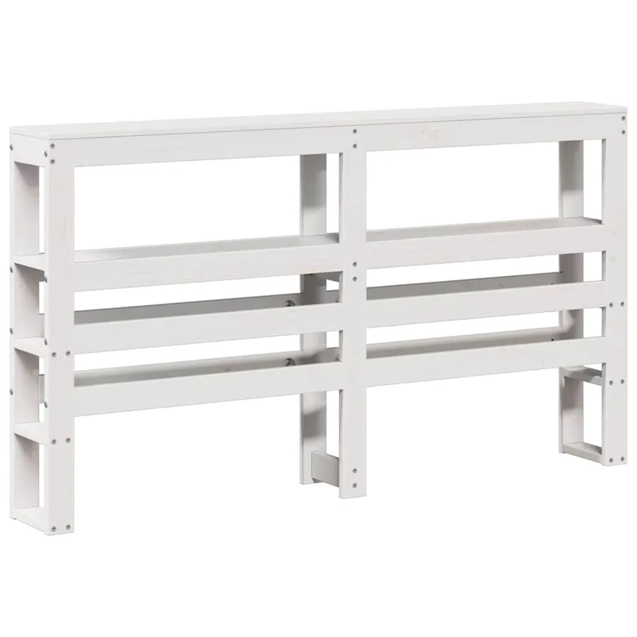 Cadre de lit sans matelas blanc 140x190 cm bois de pin massif - 6