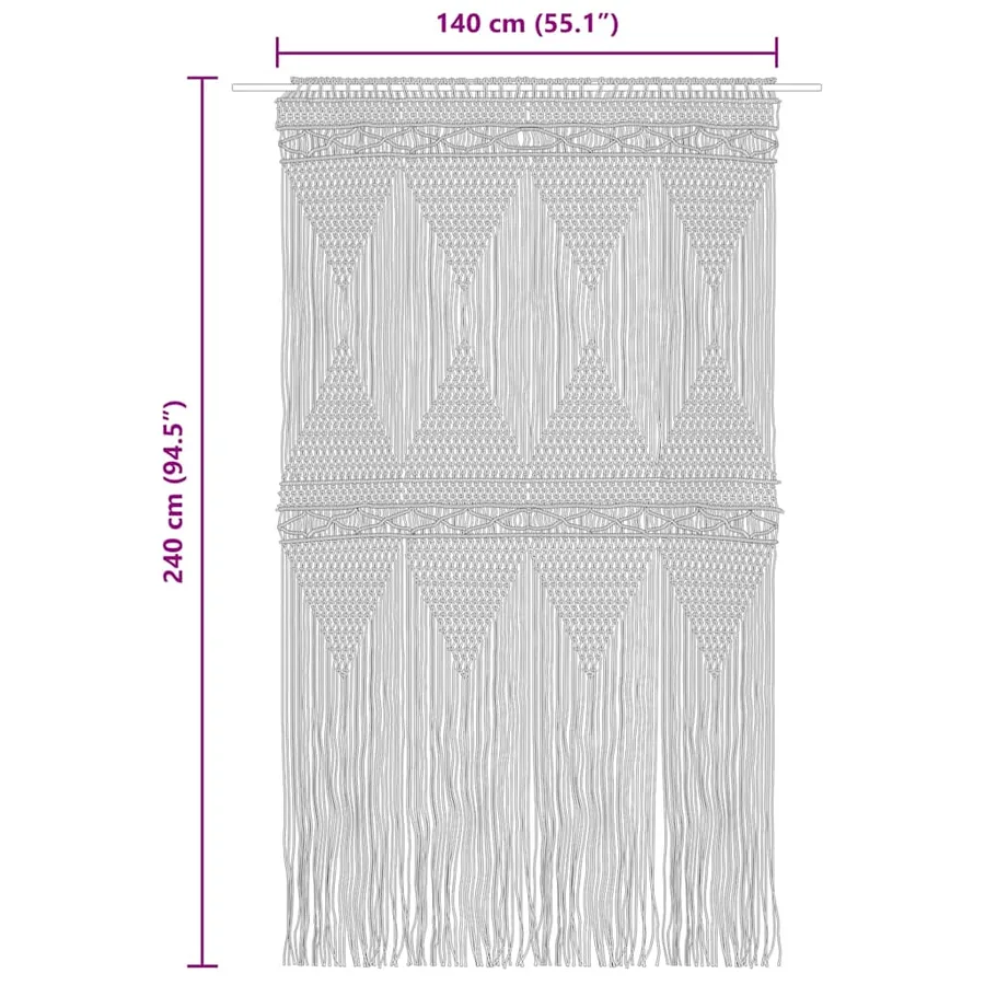 Rideau en macramé 140x240 cm Coton - 6