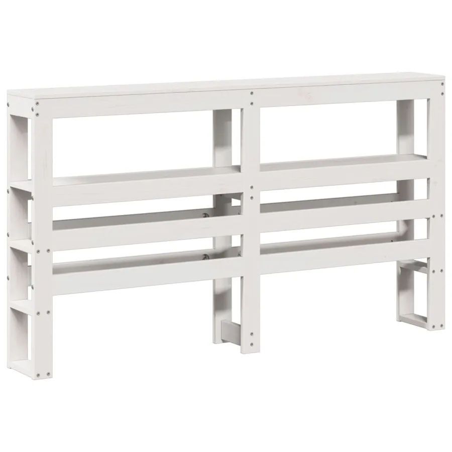 Tête de lit avec étagères blanc 135 cm bois massif de pin - 2