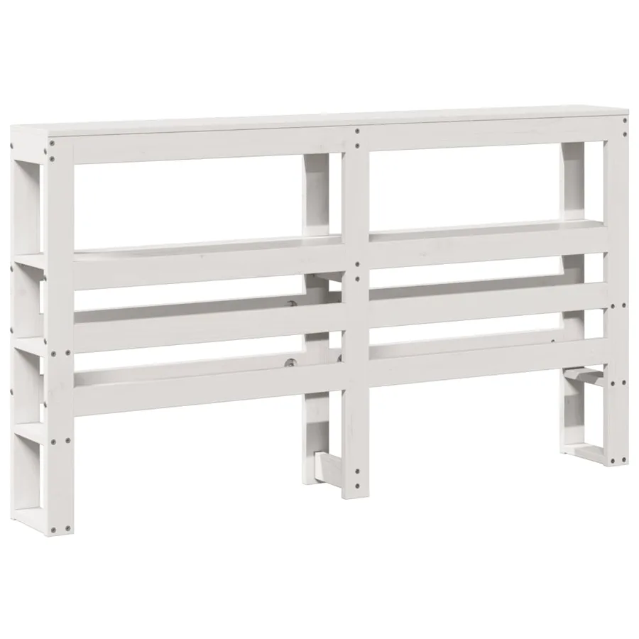 Tête de lit avec étagères blanc 135 cm bois massif de pin - 6