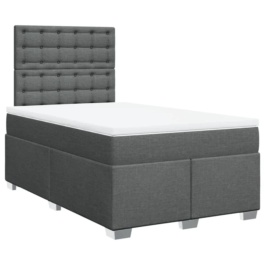 Sommier à lattes de lit avec matelas Gris foncé 120x200cm Tissu - 2