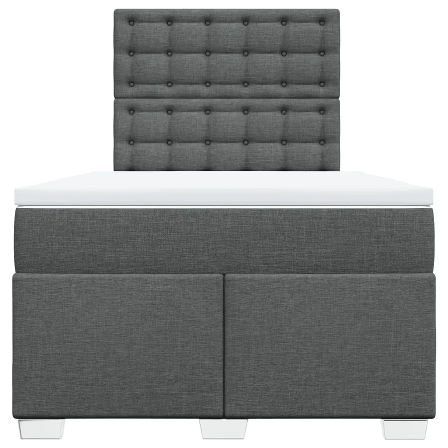 Sommier à lattes de lit avec matelas Gris foncé 120x200cm Tissu - 4