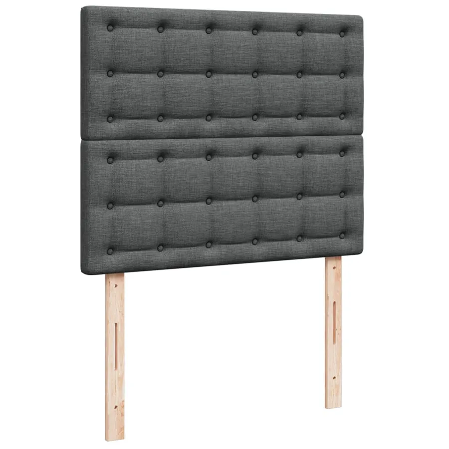 Sommier à lattes de lit avec matelas Gris foncé 120x200cm Tissu - 8
