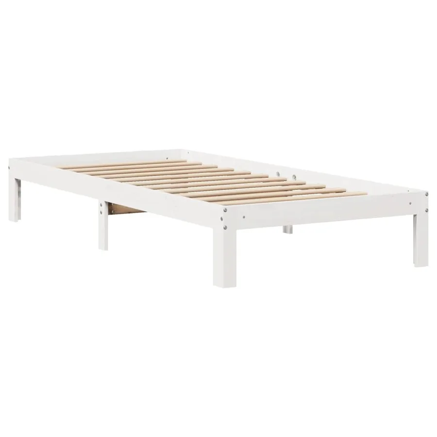 Cadre de lit avec tête de lit sans matelas blanc 75x190 cm - 7