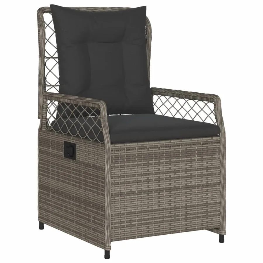 Chaises inclinables de jardin lot de 2 gris résine tressée - 4