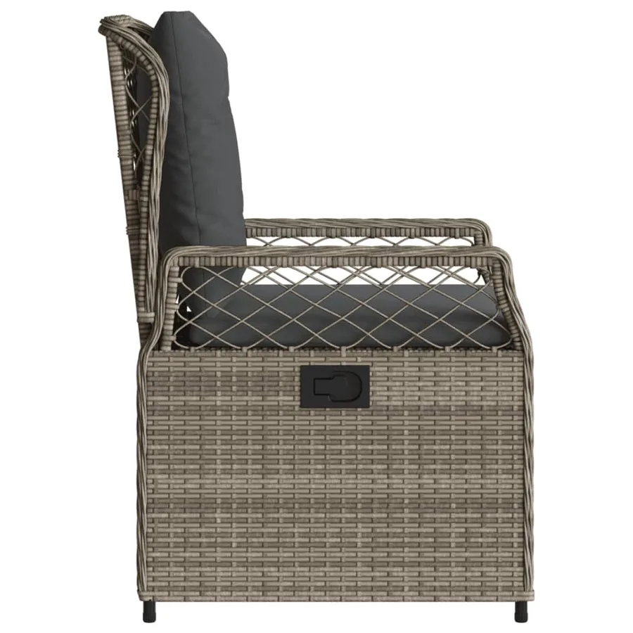 Chaises inclinables de jardin lot de 2 gris résine tressée - 6