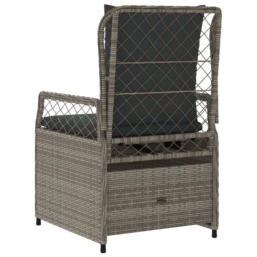 Chaises inclinables de jardin lot de 2 gris résine tressée - 7