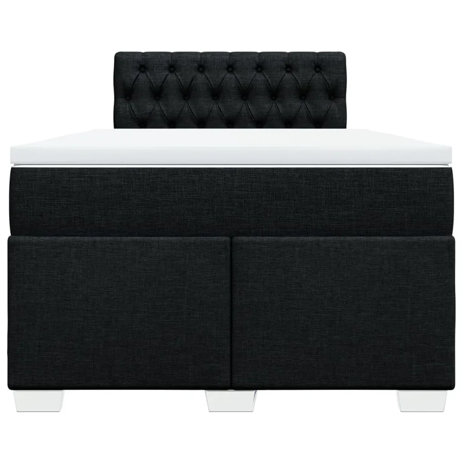 Sommier à lattes de lit avec matelas Noir 120x200 cm Tissu - 6
