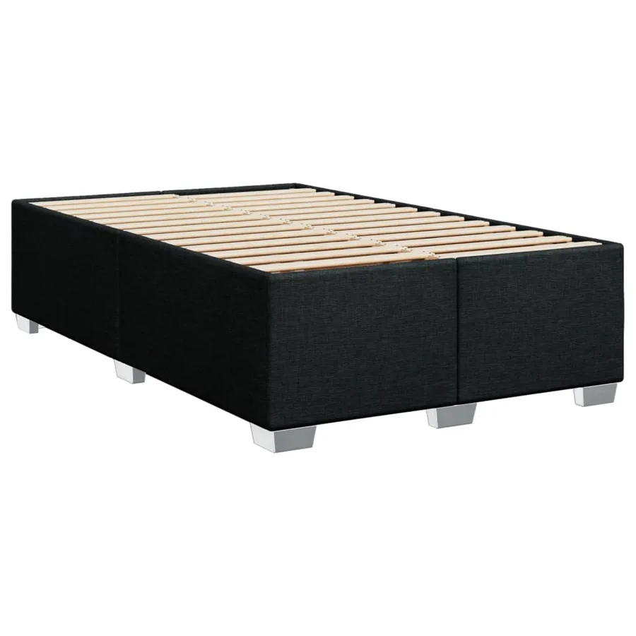 Sommier à lattes de lit avec matelas Noir 120x200 cm Tissu - 8