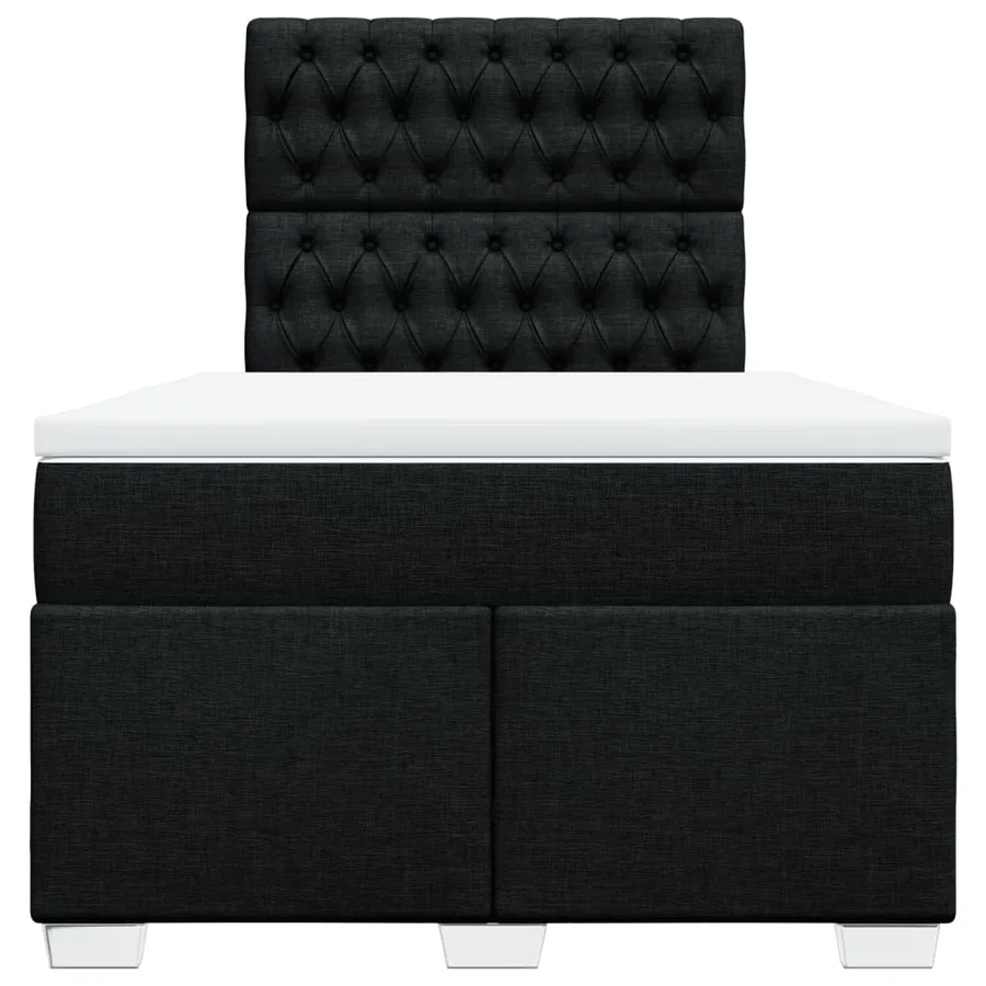 Sommier à lattes de lit avec matelas Noir 120x200 cm Tissu - 4