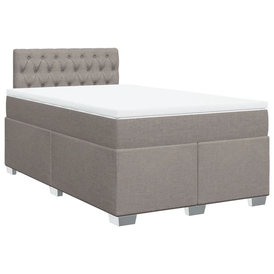 Sommier à lattes de lit avec matelas Taupe 120x200 cm Tissu - 3