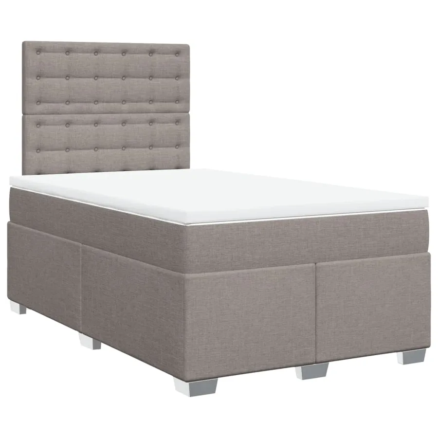 Sommier à lattes de lit avec matelas Taupe 120x200 cm Tissu - 3