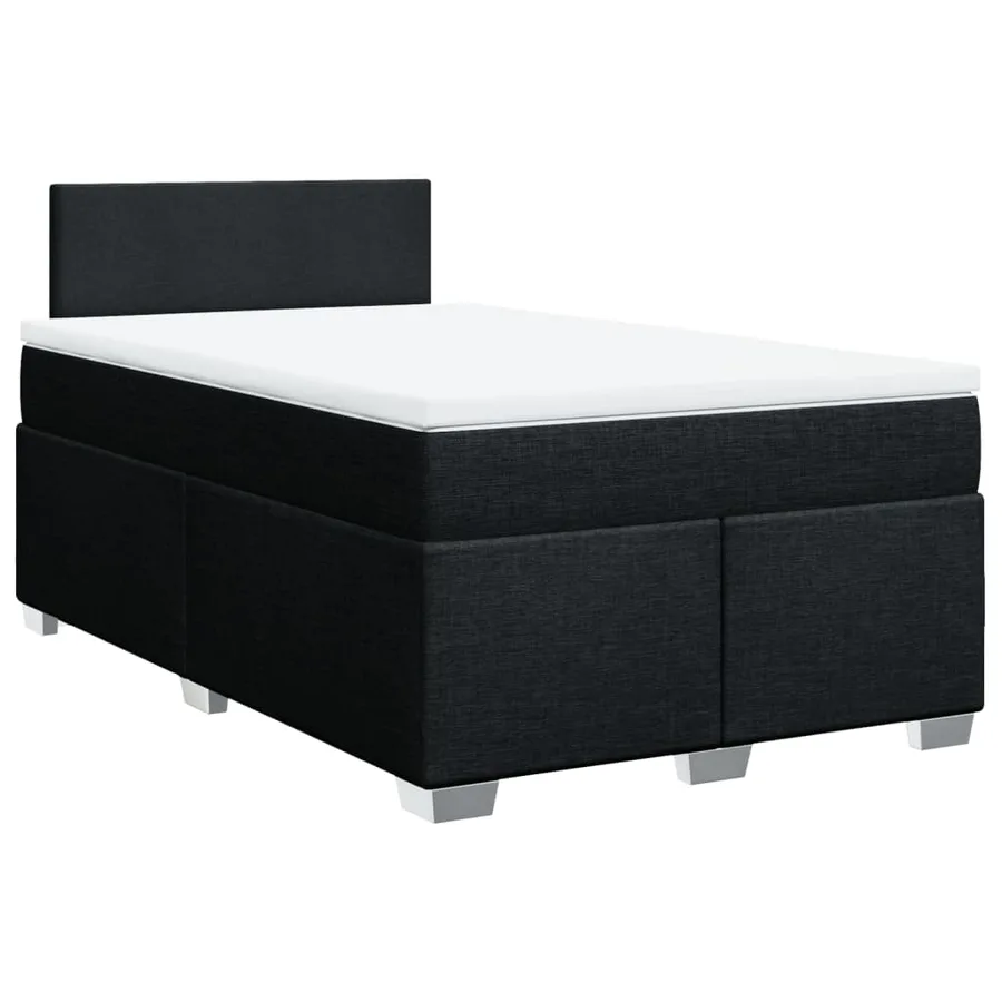 Sommier à lattes de lit avec matelas Noir 120x200 cm Tissu - 2