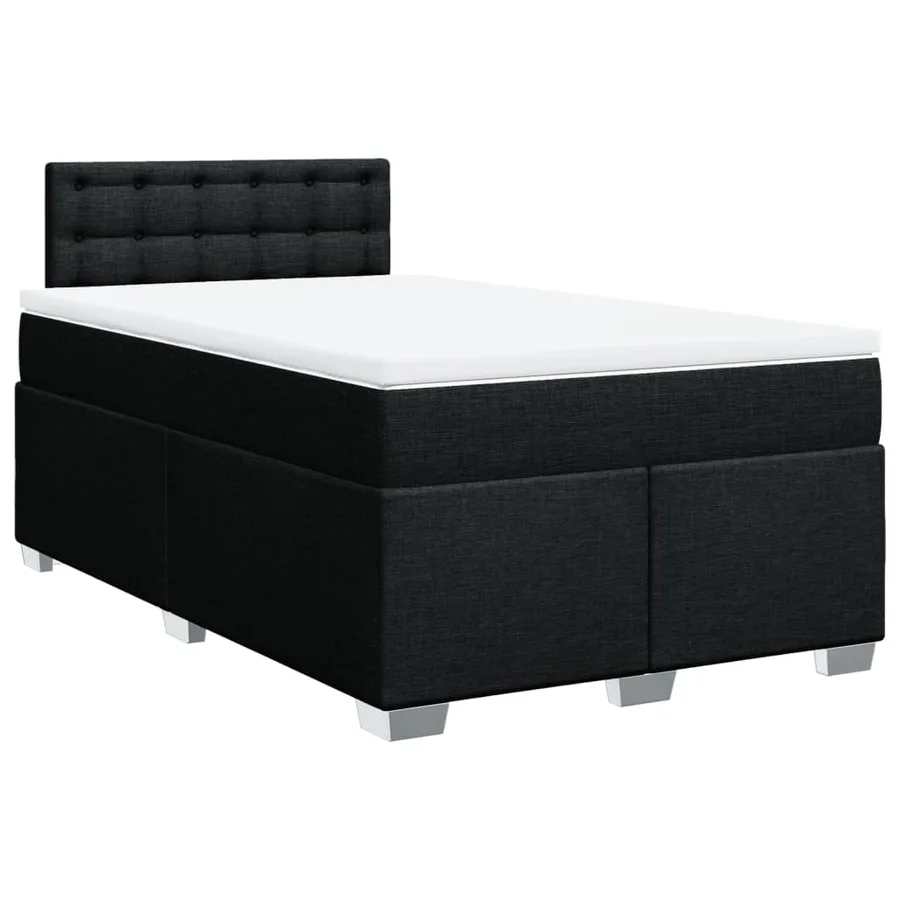 Sommier à lattes de lit avec matelas Noir 120x200 cm Tissu - 2