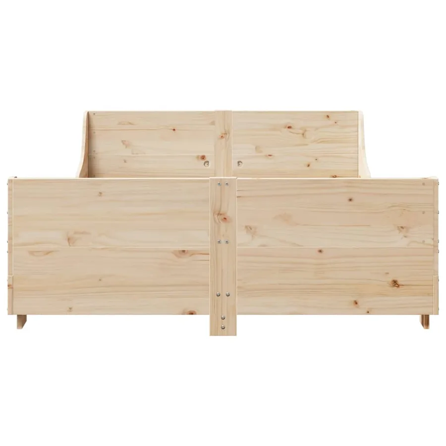 Cadre de lit sans matelas 135x190 cm bois de pin massif - 4