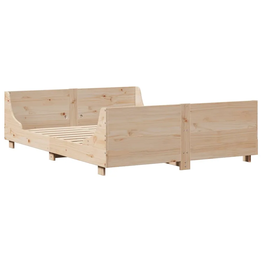 Cadre de lit sans matelas 135x190 cm bois de pin massif - 6