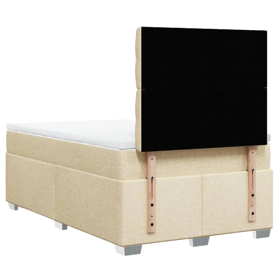 Sommier à lattes de lit avec matelas Crème 120x200 cm Tissu - 12