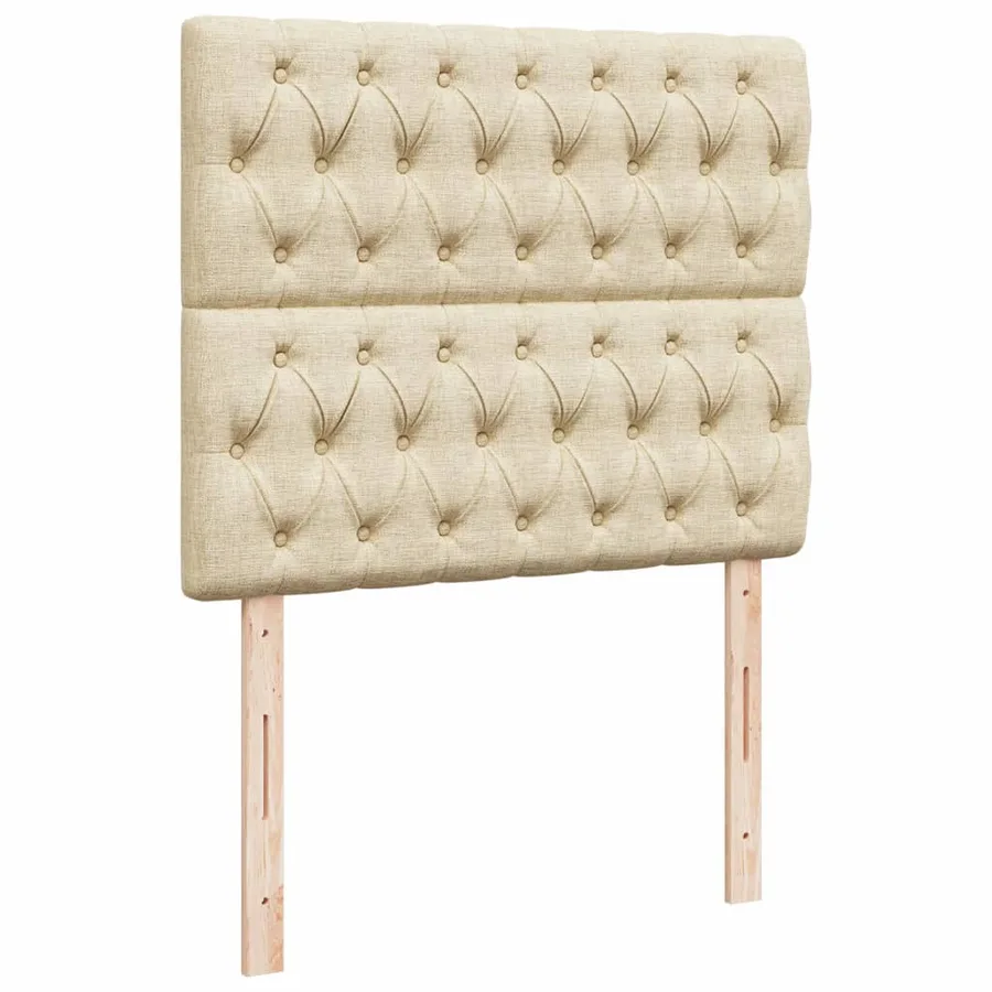 Sommier à lattes de lit avec matelas Crème 120x200 cm Tissu - 7