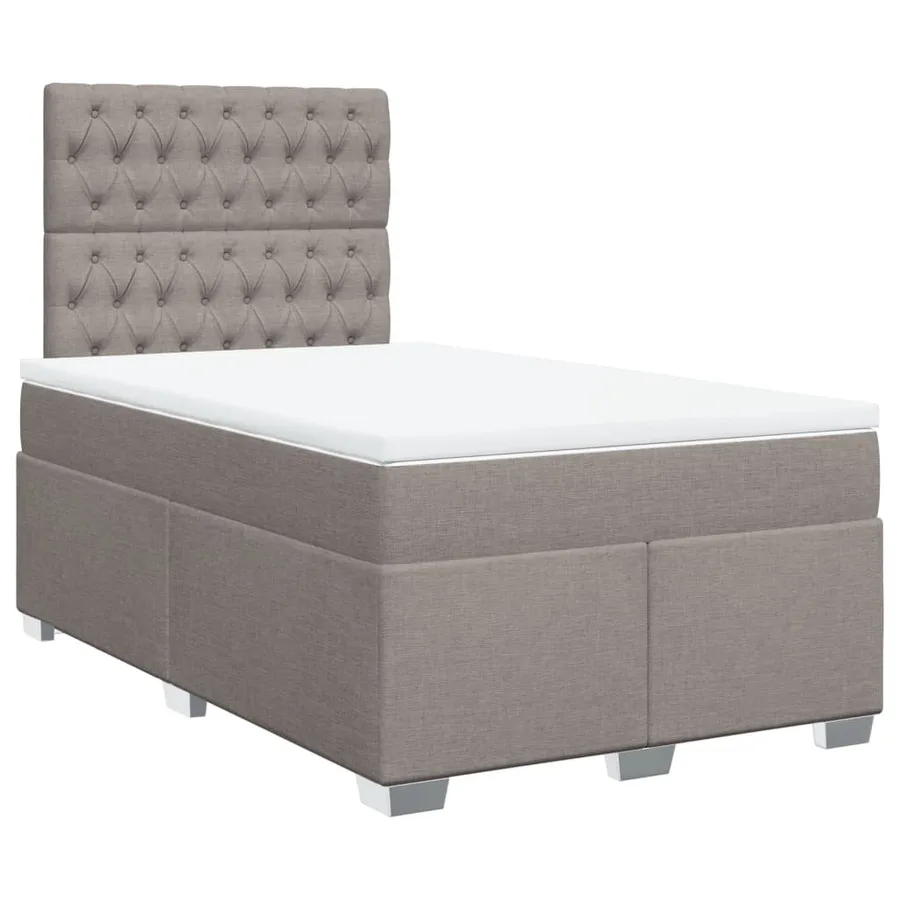Sommier à lattes de lit avec matelas Taupe 120x200 cm Tissu - 2