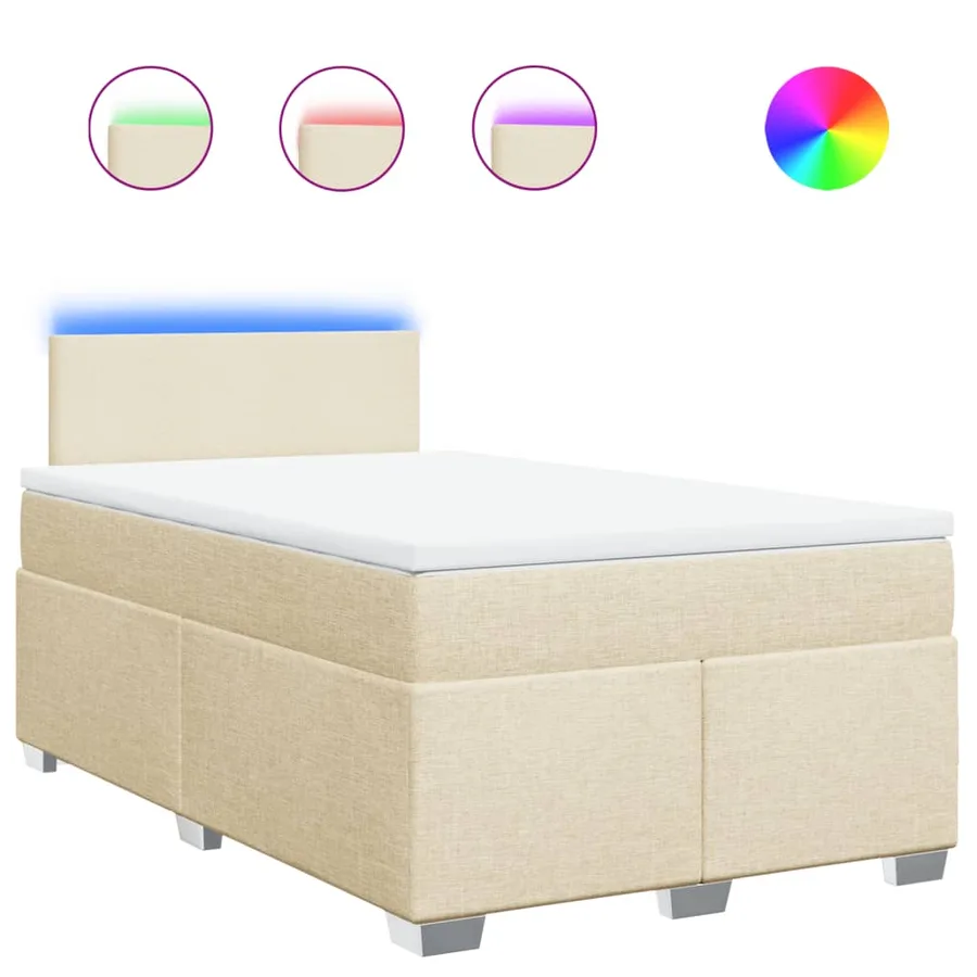 Sommier à lattes de lit avec matelas Crème 120x200 cm Tissu - 2