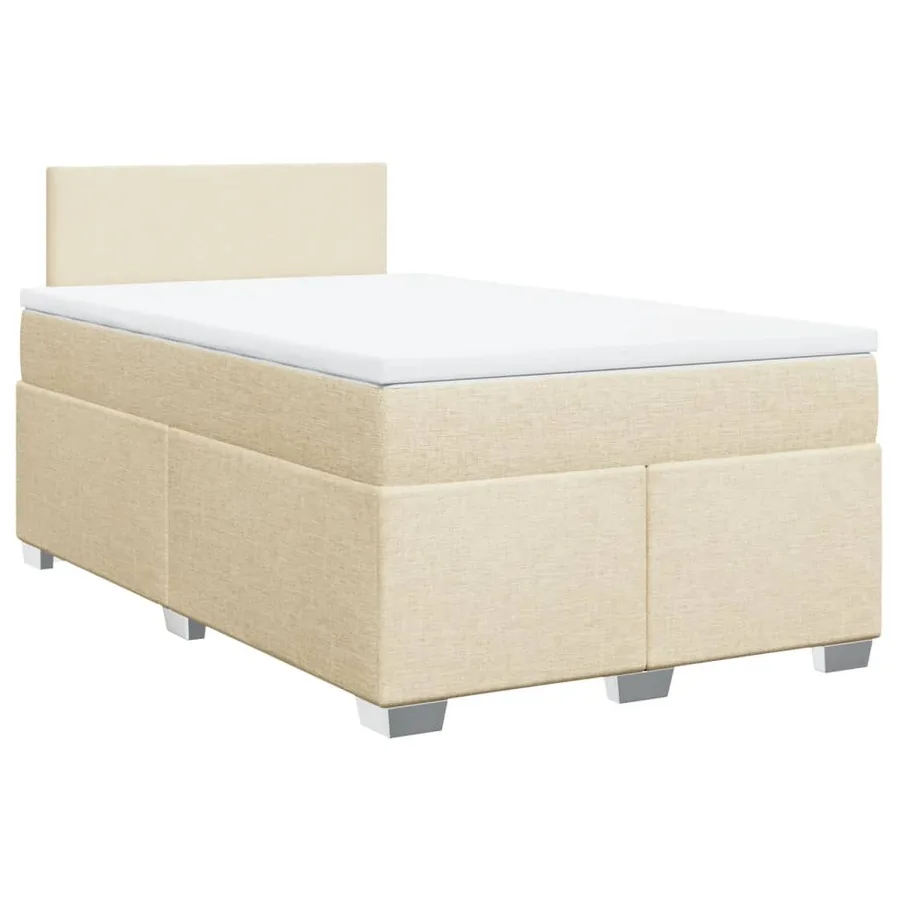 Sommier à lattes de lit avec matelas Crème 120x200 cm Tissu - 3