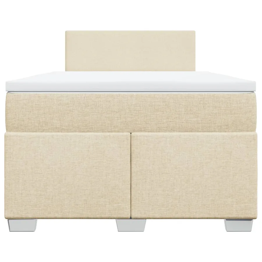 Sommier à lattes de lit avec matelas Crème 120x200 cm Tissu - 6