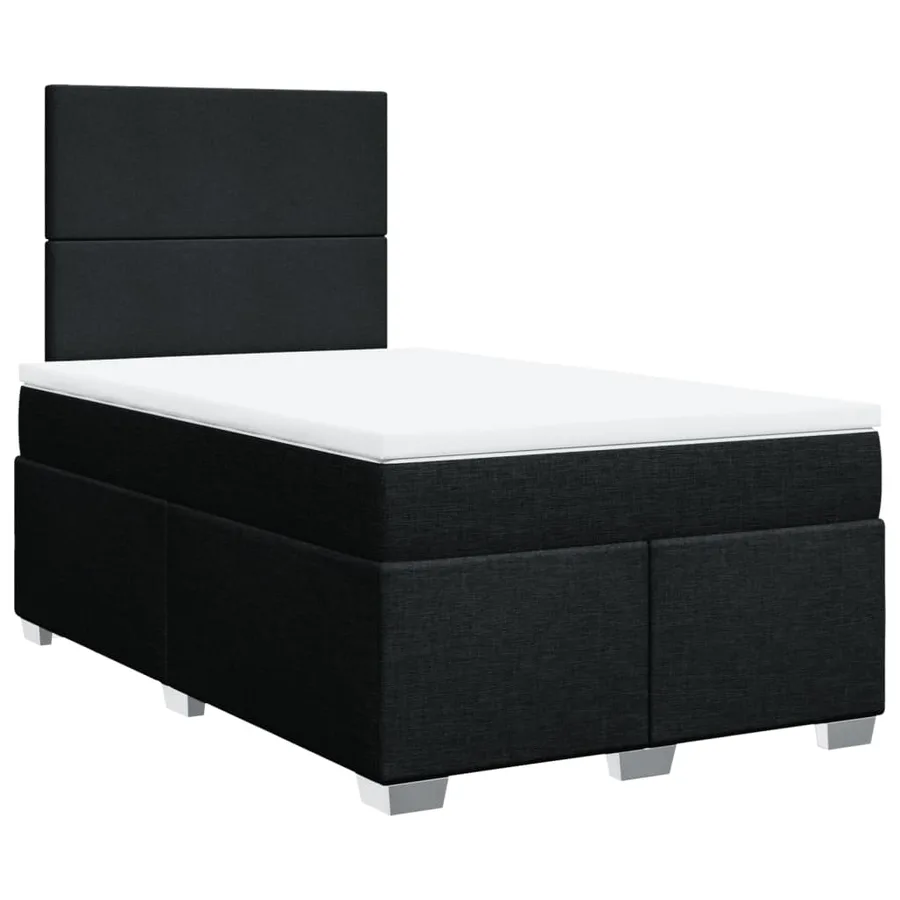 Sommier à lattes de lit avec matelas Noir 120x200 cm Tissu - 3