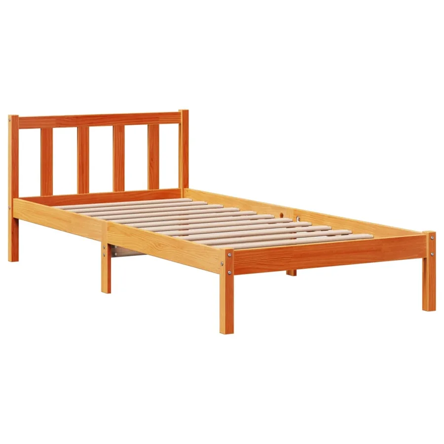 Cadre de lit et tête de lit sans matelas cire marron 100x200 cm - 5