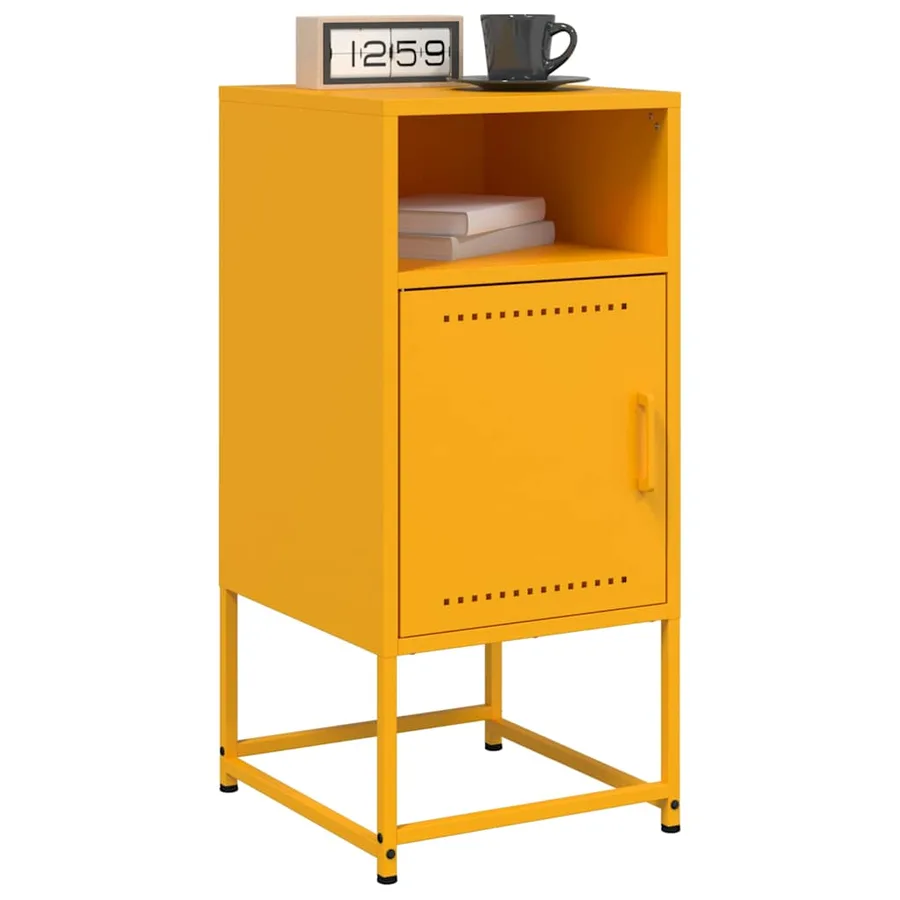 Tables de chevet 2 pcs jaune moutarde 36x39x78 cm acier - 4