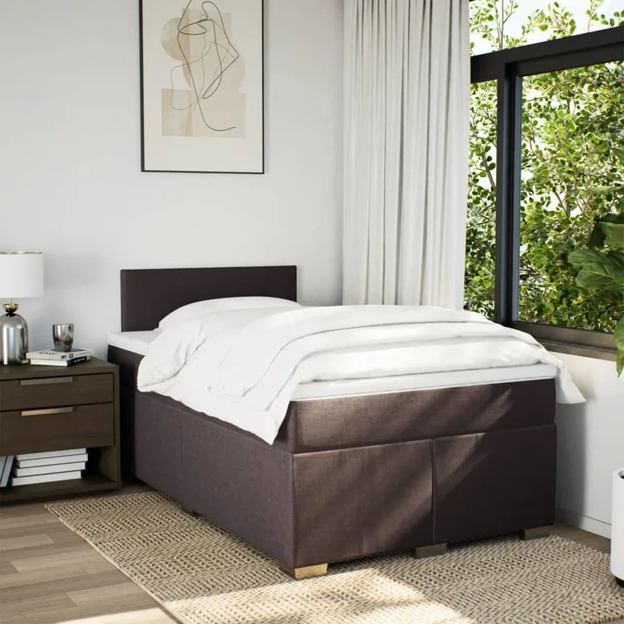 Sommier à lattes de lit avec matelas Marron foncé 120x200 cm - 4