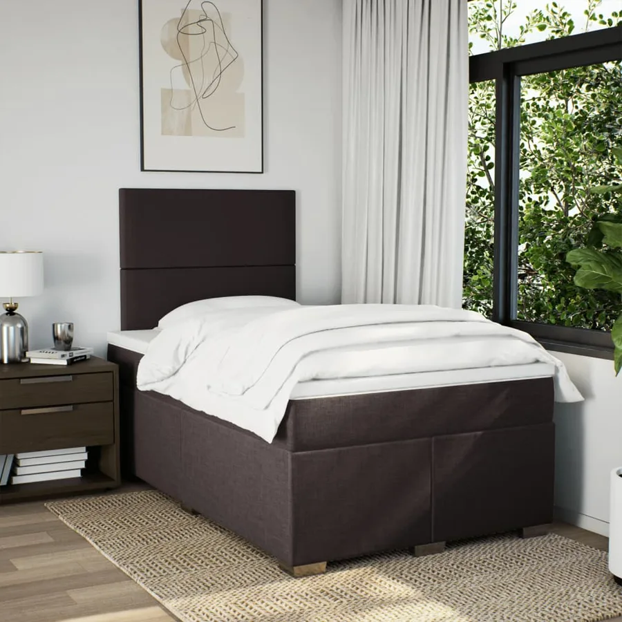 Sommier à lattes de lit avec matelas Marron foncé 120x200 cm - 3