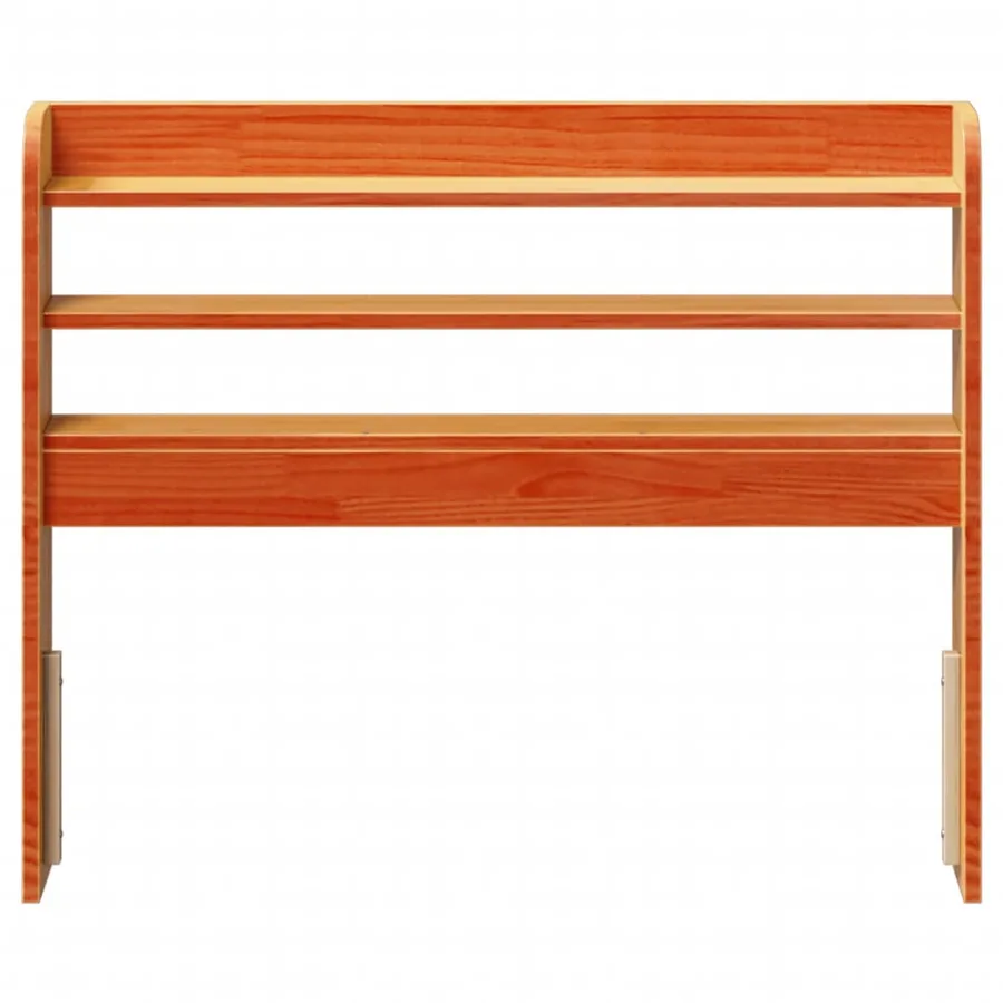 Tête de lit avec étagères marron cire 75 cm bois massif de pin - 3