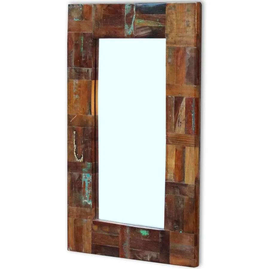Miroir Bois de récupération massif 80x50 cm - 4