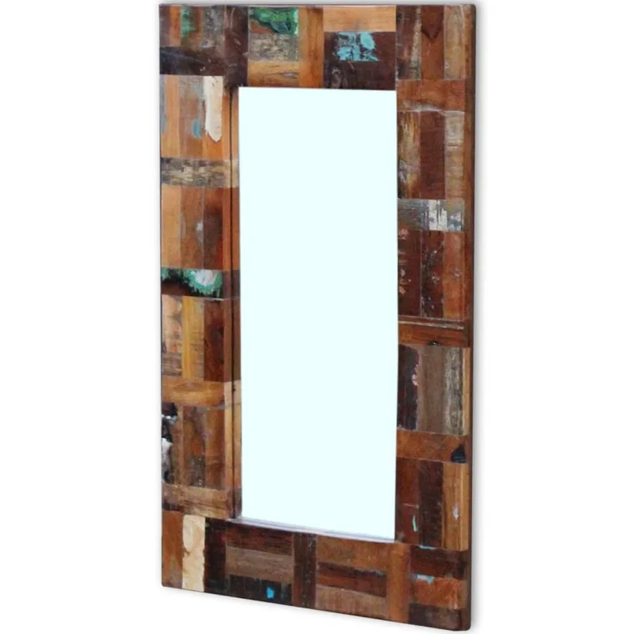 Miroir Bois de récupération massif 80x50 cm - 5