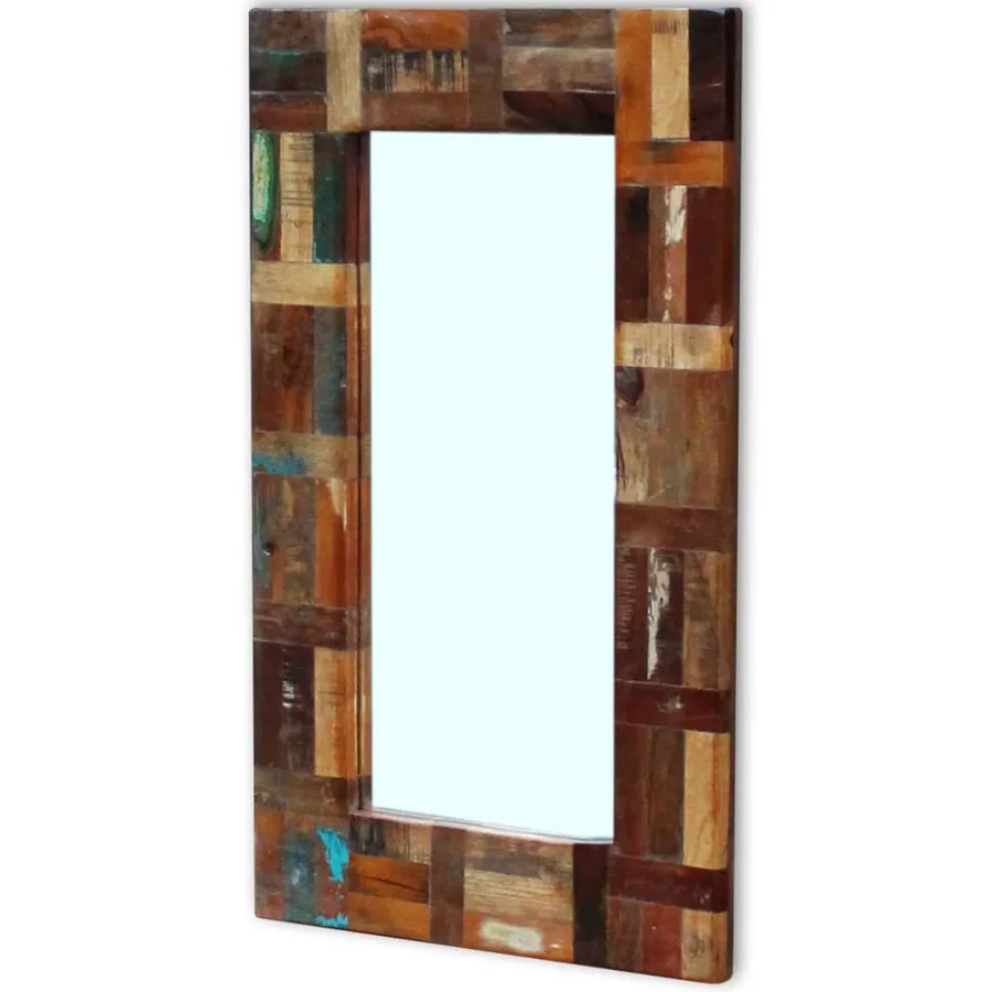 Miroir Bois de récupération massif 80x50 cm - 6