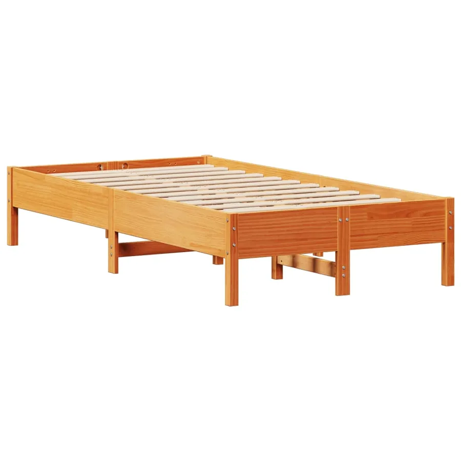 Cadre de lit sans matelas cire marron 75x190 cm bois pin massif - 7
