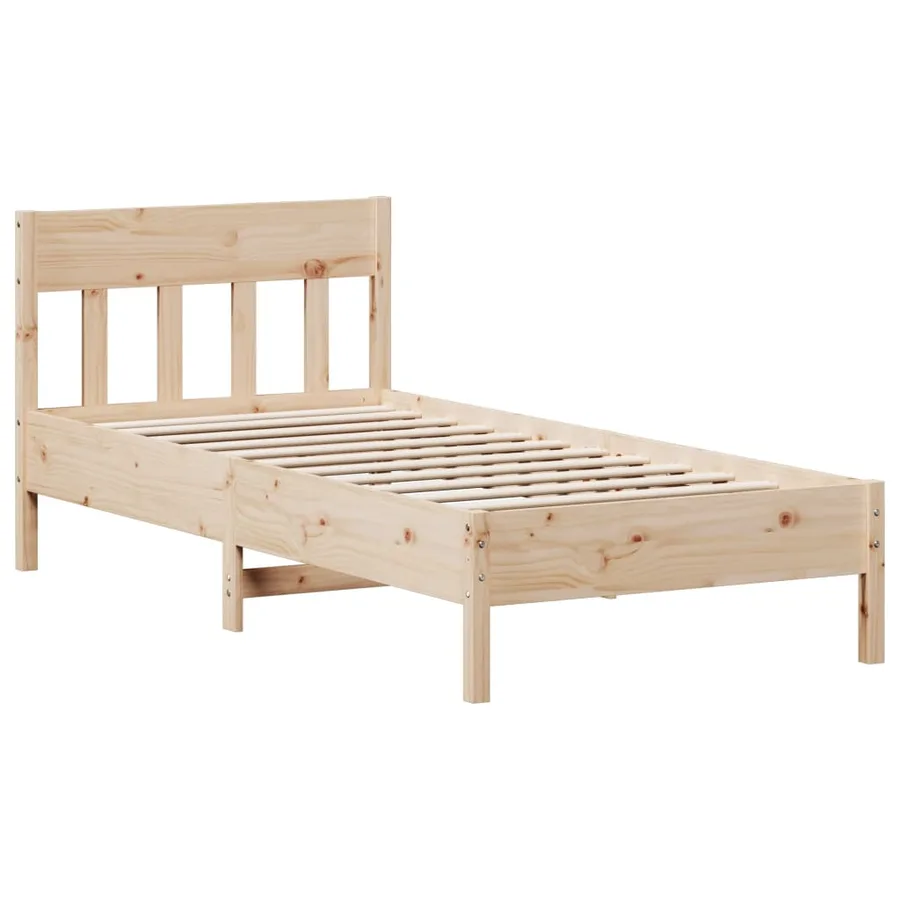 Cadre de lit sans matelas 75x190 cm bois de pin massif - 7