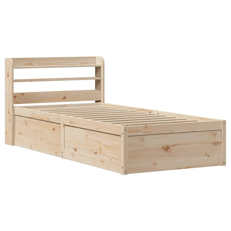 Cadre de lit avec tête de lit 90x190 cm bois de pin massif - 2