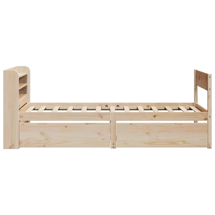 Cadre de lit sans matelas 75x190 cm bois de pin massif - 7