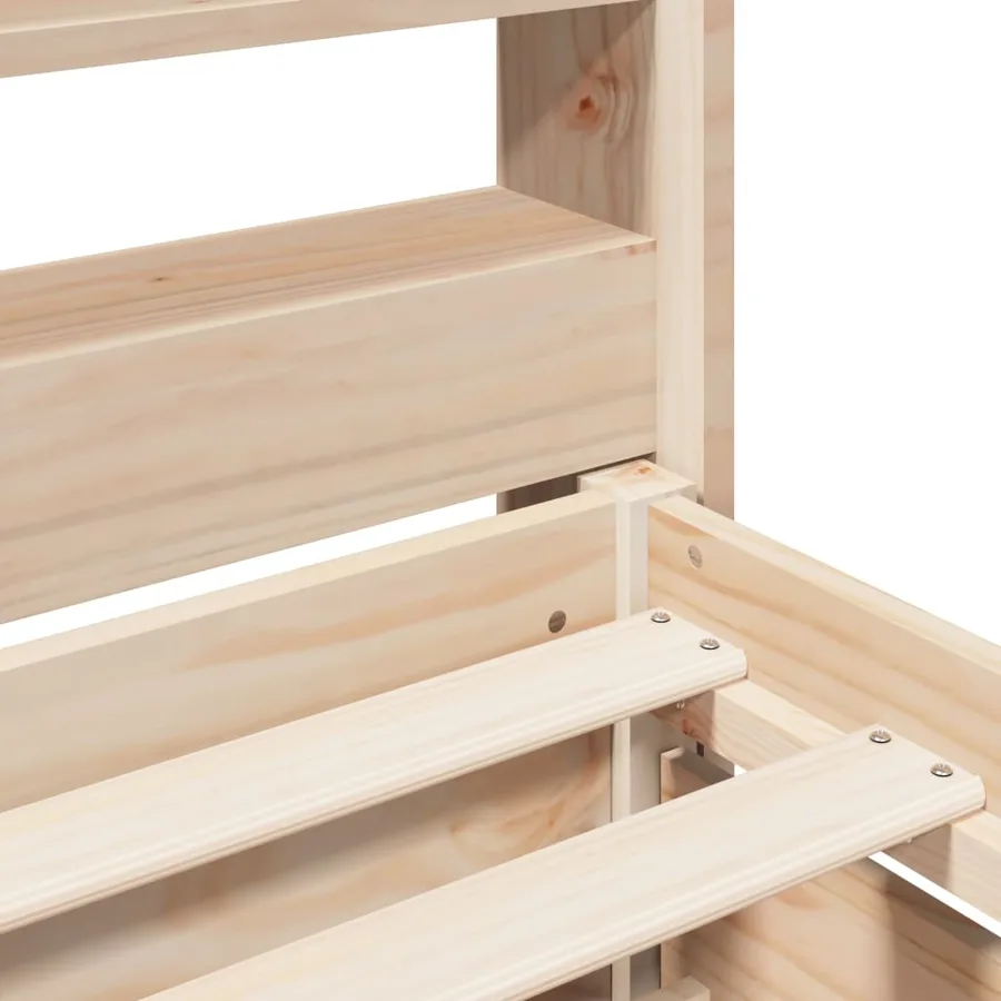 Cadre de lit sans matelas 75x190 cm bois de pin massif - 9