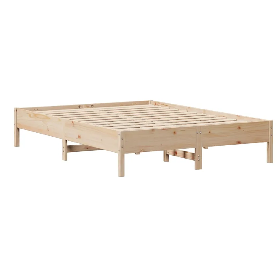 Cadre de lit sans matelas 150x200 cm bois de pin massif - 7