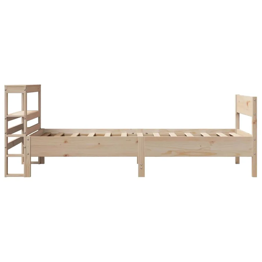 Cadre de lit sans matelas 75x190 cm bois de pin massif - 5