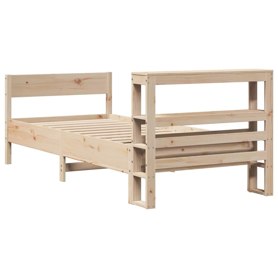 Cadre de lit sans matelas 75x190 cm bois de pin massif - 6