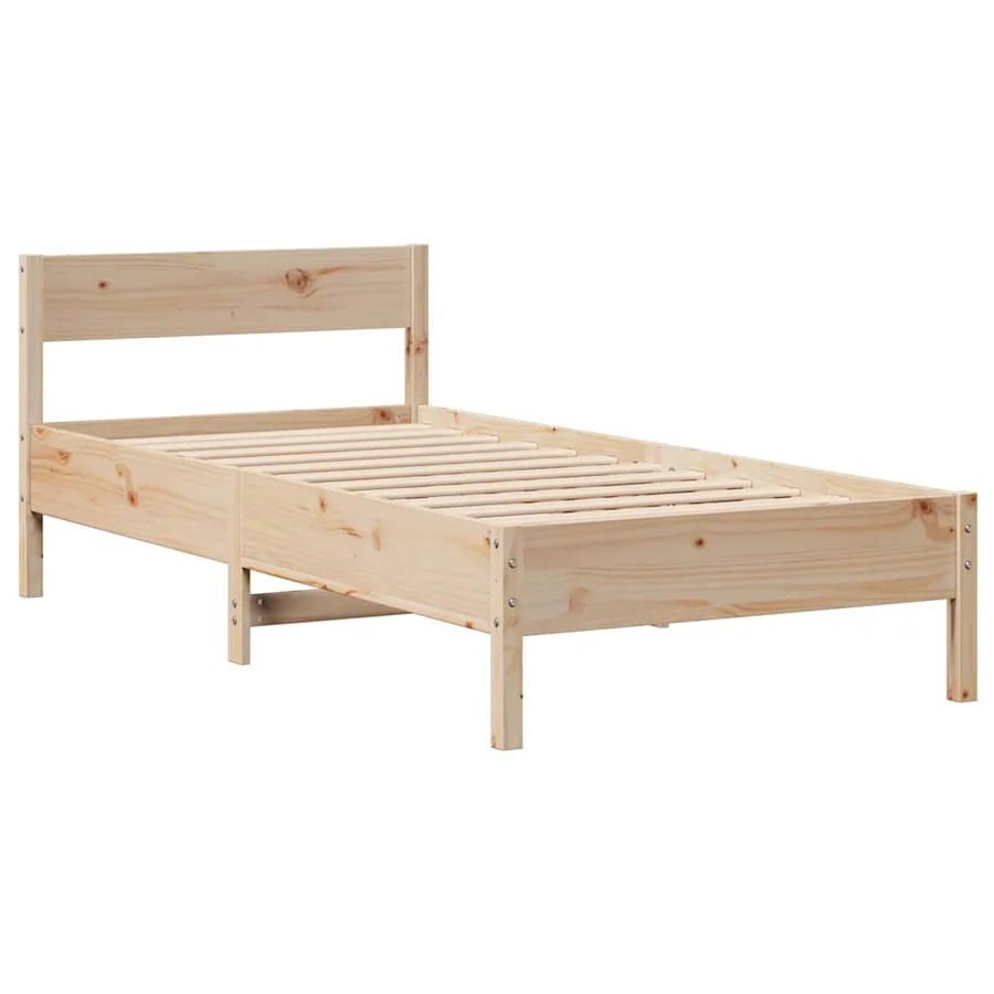 Cadre de lit sans matelas 75x190 cm bois de pin massif - 7
