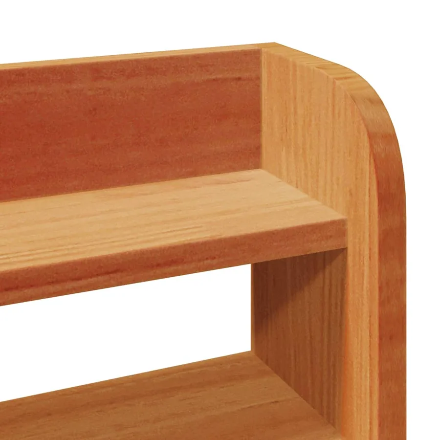Tête de lit avec étagères marron cire 140 cm bois massif de pin - 7