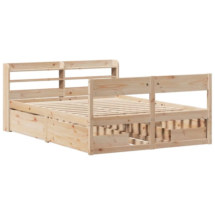 Cadre de lit sans matelas 150x200 cm bois de pin massif - 3