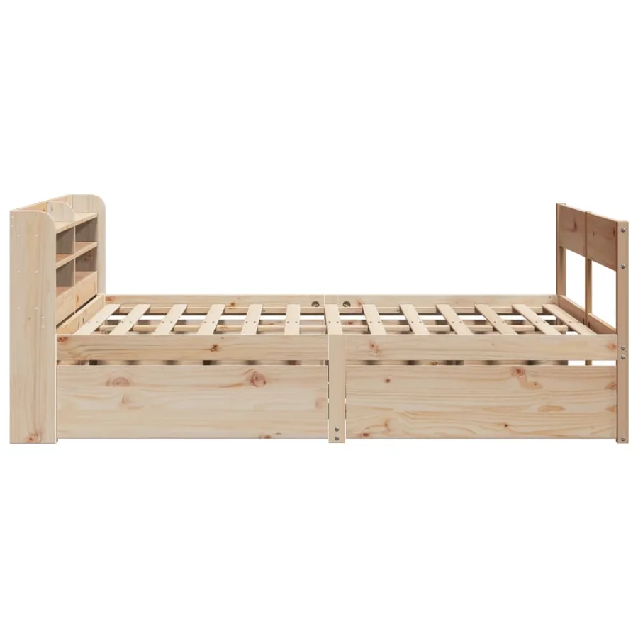 Cadre de lit sans matelas 150x200 cm bois de pin massif - 7