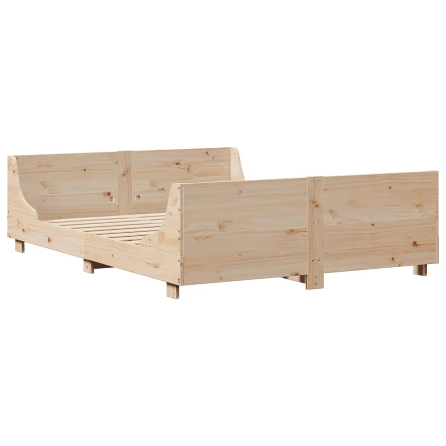 Cadre de lit sans matelas 160x200 cm bois massif de pin - 5