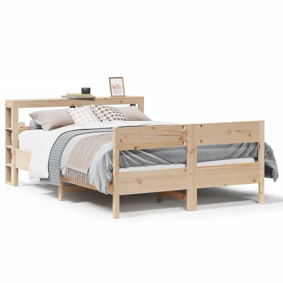 Cadre de lit sans matelas 160x200 cm bois massif de pin - 2